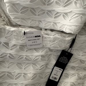 fashion nova 2 piece white set